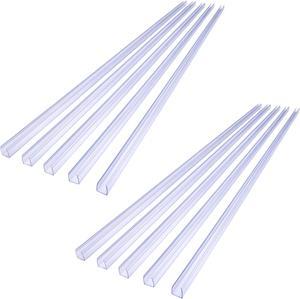 DELight® 10Pcs 39 3/8" x 9/16" x 9/16" Clear PVC Channel Mounting Holder Acc for 9/16" LED Neon Flex Strip Light