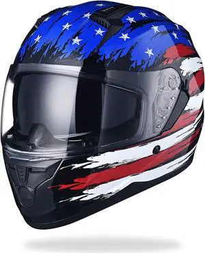 AHR RUN-F Full Face Motorcycle Helmet Dual Visor DOT Approved XL