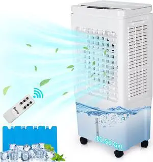 Yescom 2059 CFM Evaporative Air Cooler 150W 3 in 1 Portable Swamp Cooler & Humidifier,40L Water Tank,3 Modes & 12H Timer, Portable Cooling Fan with Remote Control for Indoor/Outdoor