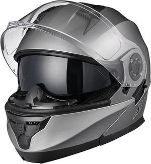 AHR RUN-M3 Modular Flip Up Helmet Full Face Dual Visor DOT Motorcycle Bike XL