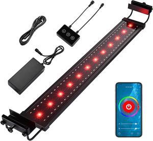 Yescom LED Aquarium Light 30 inch to 38 inch APP WIFI Control Fish Tank Light Full Spectrum with Extendable Brackets Timer For Freshwater Plant