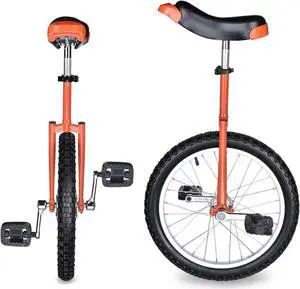 Yescom 18 In Wheel Outdoor Unicycle Skid-proof Tire Fitness Bicycle Balance Training for Adults Teenagers Kids, Orange