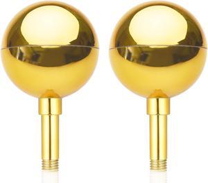 3" Flagpole Gold Ball Top Finial 2Packs Ornament for 20' 25' 30' Flag Pole