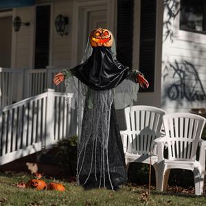 Yescom Scary Animated Halloween Pumpkin Decorations 5.4Ft with Motion & Sound Activated Glowing Head 2024