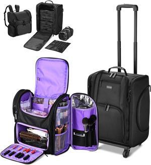 Byootique Rolling Makeup Train Case & Backpack Kit w/ 7 Toiletry Bags Artist Byootique Rolling Makeup Train Case & Backpack Kit w/ 7 Toiletry Bags Artist