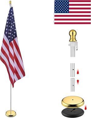 Yescom 8 Ft Sectional Indoor Flag Pole Kit Gold Ball Base Aluminum 3x5 Ft US Flag Yescom 8 Ft Sectional Indoor Flag Pole Kit Gold Ball Base Aluminum 3x5 Ft US Flag