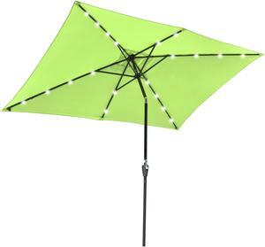 Yescom 10x6.5FT Rectangle Outdoor Solar LED Patio Umbrella with Crank Tilt for Table Market Yard Deck Pool Party Green Yescom 10x6.5FT Rectangle Outdoor Solar LED Patio Umbrella with Crank Tilt for Table Market Yard Deck Pool Party Green