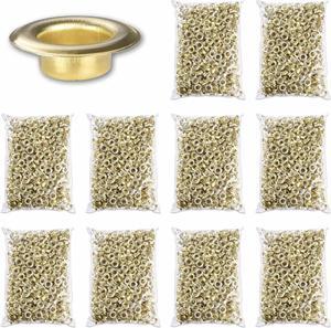 Yescom 10000pcs 3/8" Size #2 Grommets 10mm Brass Finish Eyelets for Leather Bags Signs