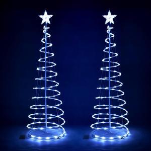 Yescom Twinkle 5Ft Spiral Christmas Tree Light 182 LED 8 Model for Indoor Outdoor Yard Decoration Cool White 2Packs