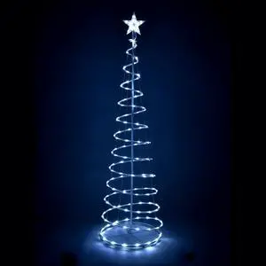 Yescom Twinkle 6Ft Spiral Christmas Tree Light 182 LED 8model USB Powered for Indoor Outdoor Yard Party Decor Cool White