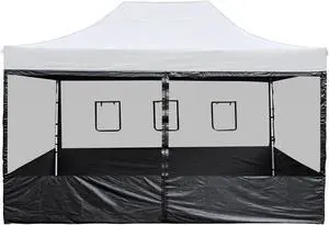 4 Half Mesh Sidewalls for 15x10 Ft Pop Up Canopy Tent w/ Window Food Vendor Fair