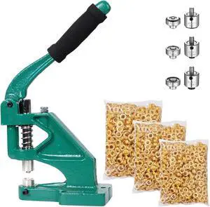 Yescom Grommet Tool Kit 900pcs Eyelets Washers #0/#2/#4 Die Hole Puncher Hand Press Machine for Fabric Crafting