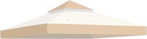 Yescom 8x8Ft 2-Tier Gazebo Top Replacement UV30+ for 2 Tier Outdoor Patio Canopy Cover Party Backyard Garden Sand+Ivory