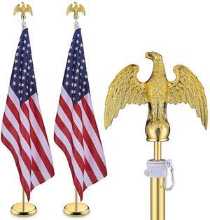 Yescom 2 Pack 6 Ft Sectional Indoor Flag Pole Kit Base Eagle Aluminum 3x5 Ft US Flag Yescom 2 Pack 6 Ft Sectional Indoor Flag Pole Kit Base Eagle Aluminum 3x5 Ft US Flag