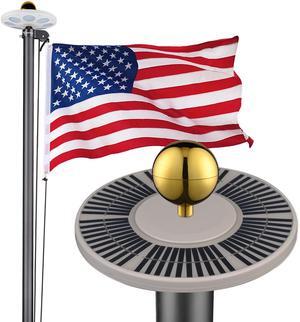 Yescom Bravery 25Ft Sectional 13Gauge Aluminum Flag Pole Kit with 136 LED Solar Light US Flag Top Outside House Outdoor Yescom Bravery 25Ft Sectional 13Gauge Aluminum Flag Pole Kit with 136 LED Solar Light US Flag Top Outside House Outdoor