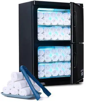 46L 2in1 Dual Cabinet Towel Warmer UV Sterilizer with 4 Racks for Salon Hote