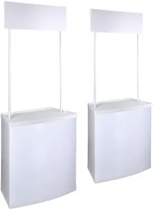 Portable Promotion Counter Table Foldable Booth Kiosk Trade Show Display 2 Pack