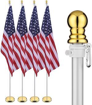 Yescom 4 Pack 8 Ft Sectional Indoor Flag Pole Kit Aluminum w/ 3x5 Ft US Flag Yescom 4 Pack 8 Ft Sectional Indoor Flag Pole Kit Aluminum w/ 3x5 Ft US Flag