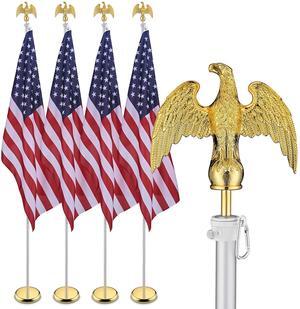 Yescom 4 Pack 8Ft Sectional Indoor Flag Pole Set Aluminum w/ Eagle 3x5Ft US Flag Yescom 4 Pack 8Ft Sectional Indoor Flag Pole Set Aluminum w/ Eagle 3x5Ft US Flag