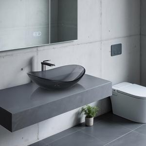 Aquaterior Bathroom Faucet Vessel Sink Kit Vanity Mixer Tap Tempered Glass Sink