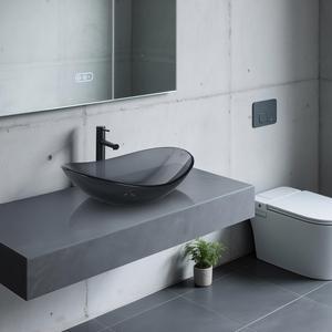 Aquaterior Bathroom Vessel Sink & Faucet Kit 8" Vanity Mixer Tap Tempered Glass