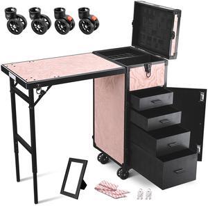 Byootique Rolling Cosmetic Case Nail Table Kit w/ 4 pcs Replacement Wheels Pink Byootique Rolling Cosmetic Case Nail Table Kit w/ 4 pcs Replacement Wheels Pink