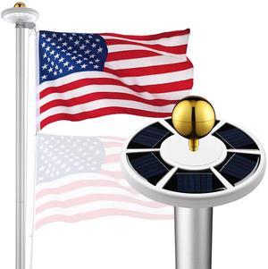 Yescom Bravery 20ft Sectional Flag Pole with Solar Light for Outside House Inground Yard Residential Silver Yescom Bravery 20ft Sectional Flag Pole with Solar Light for Outside House Inground Yard Residential Silver