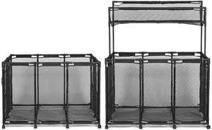 Yescom 2 Pack Mesh Pool Toy Storage Bin Rolling Cart with Wheels Noodle Holder
