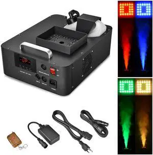 Yescom Vertical Smoke Fog Machine With Lights LED 1500W Floor Fogger DJ Equipment for Parties Stage Show Weddings Disco