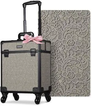 Byootique Rolling Makeup Train Case Cosmetic Trolley Organizer Rococo GainsBoro