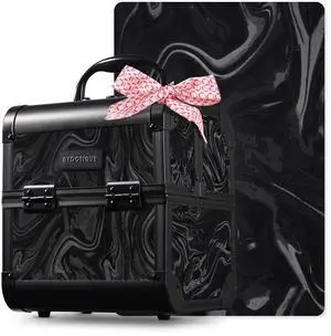 Byootique Makeup Train Case Cosmetic Organizer w/ Mirror Tray Artist CB Shadows