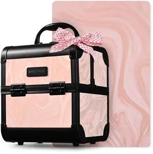 Byootique Makeup Train Case Cosmetic Organizer w/ Mirror Tray Artist CB Dusk