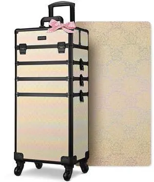 Byootique 4in1 Rolling Makeup Train Case Cosmetic Organizer Grace ForgetMeNot