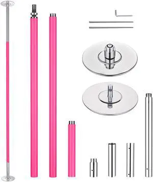 Yescom 10.9 Ft Static Spinning Dancing Pole Kit 45mm Silicone Party Club Exercise Pink
