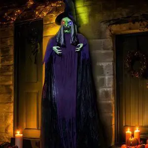 Yescom 11.8FT Life Size Hanging Witch Talking Halloween Hanging Decoration Outdoor Yescom 11.8FT Life Size Hanging Witch Talking Halloween Hanging Decoration Outdoor