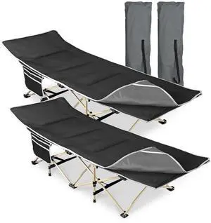 Folding Cot Collapsible Camping Bed Carrying Bag Travel Outdoor Hiking 2 Pack