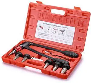 Yescom PEX Expansion Tool Kit 3/8" 1/2" 3/4" 5/8" 1" PEX-a Tube Expander with Auto Rotation Heads