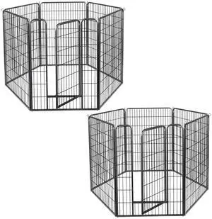 Yescom Dog Playpen 12 Panels 47 inch Height Heavy Duty Outdoor Indoor Camping RV Fence Barrier Metal Puppy Exercise Kennel