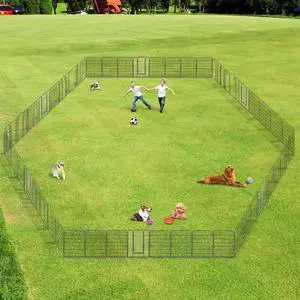 48 Pieces 28"x47" Pet Playpen Extra Large Dog Exercise Fence Panel Crate Outdoor