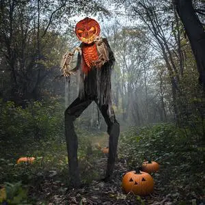 Yescom 7 Ft Scary Animated Pumpkin with Vulture & Owl Skeleton Halloween Decorations Party 2025