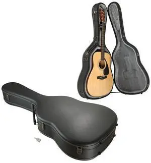 Yescom Ultralight EPP Acoustic Guitar Case with Headstock Protector 40/41 Inch Hard Shell Carrying Case with Shoulder Straps for Gig Travel Black