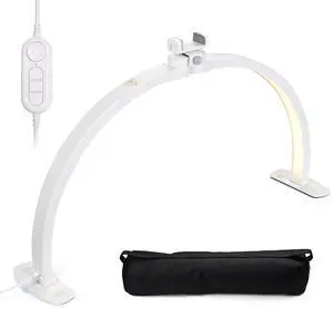 Byootique 40W Foldable Half Moon Nail Desk Lamp LED Nail Tech Light Phone Holder With Carry Bag For Manicure Beauty Salon Home Spa