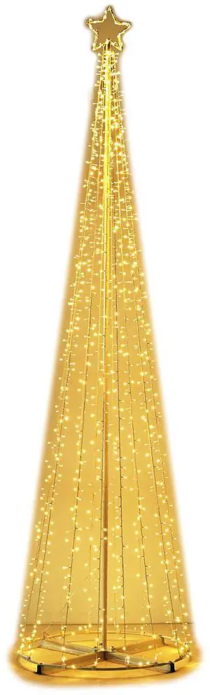 Yescom Vast-Starry 12Ft Solar Christmas Cone Tree Light 1120 LED Light 8 Function Outdoor Holiday Decor Warm White