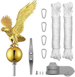 Yescom Flagpole Repair Parts Kit Topper Eagle Top Final Cleat Clip for 20/25/30 Ft Pole for 2" Diameter Flag Pole