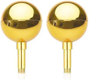 3" Flagpole Gold Ball Top Finial 2Packs Ornament for 20' 25' 30' Flag Pole