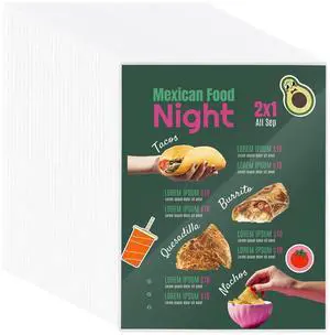 WeChef 8.5"x11" Double-Sided All Clear Vinyl Menu Cover 2 View Plastic Menu Holder Top Loading Restaurant Cafe 30 Pack