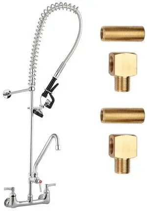 Aquaterior Wall Mount Commercial Faucet w/ Installation Kit 44" Height Sprayer