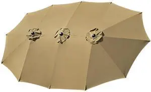 Yescom 14 Ft Double Sided Umbrella Replacement Canopy Market Table Top Outdoor Deck