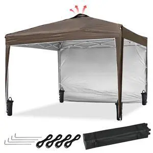 InstaHibit 10x10 Ft Pop Up Canopy with Sidewall & Bag Party Tent Outdoor Event InstaHibit 10x10 Ft Pop Up Canopy with Sidewall & Bag Party Tent Outdoor Event