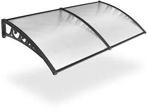 Yescom 80"x40" Door Window Awning Whole One-piece Polycarbonate UV30+ Outdoor Rain Snow Protection Patio White Board